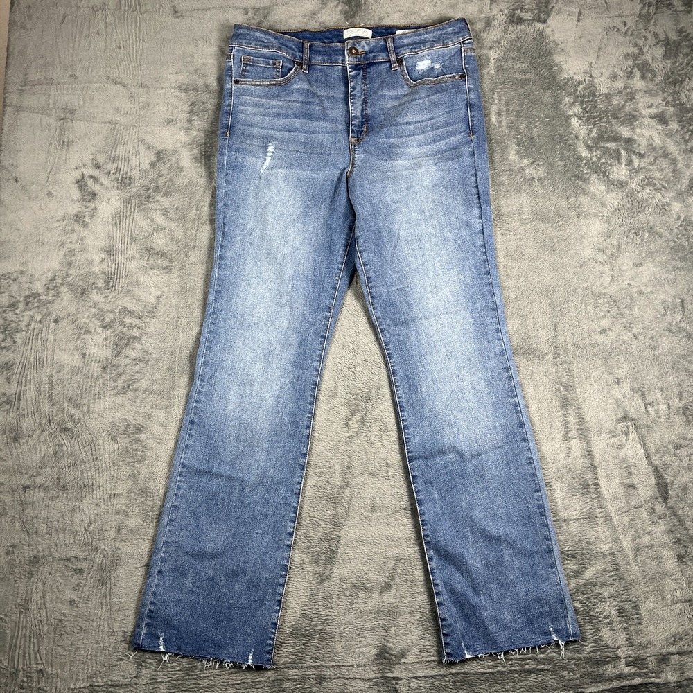 Sofia Jeans By Sofia Vergara Aura Hi Rise Skinny Kick Boot Womens 10 Blue Denim